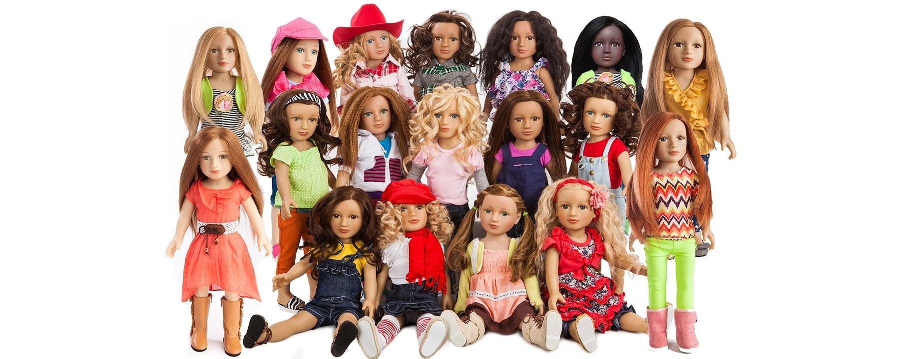 My Salon Doll friends with unique hairstyles and colorful outfits